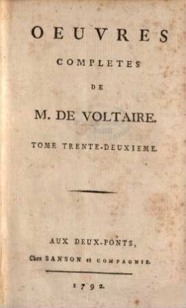 Oeuvres Complètes De M. De Voltaire, 32. Histoire De Charles XII