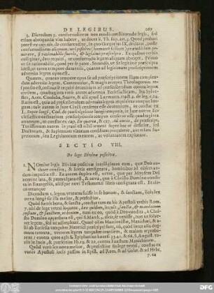 Sectio VIII. De lege Divina positiva.