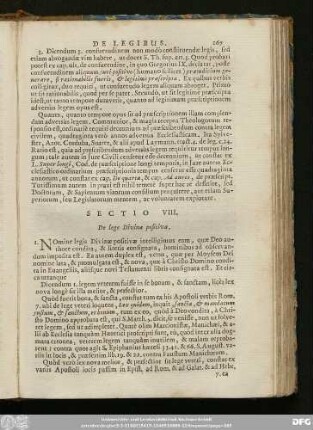 Sectio VIII. De lege Divina positiva.