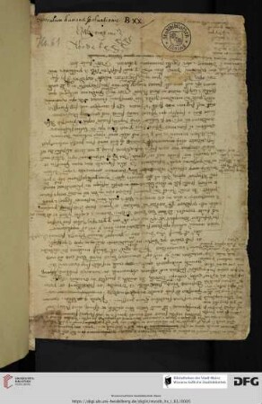 Konzept eines lat. Mandats (Ende 14. Jh.)