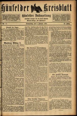 Ausgabe vom Donnerstag, den 07. Februar 1924.