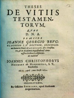 Theses De vitiis testamentorum