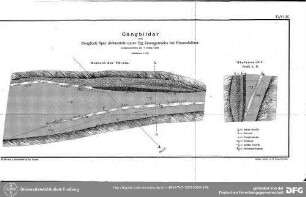 Tafel III - Gangbilder vom Neuglück Spat Abbaustoss unter 7ter Gezeugstrecke bei Himmelsfürst. Aufgenommen am 7. März 1889