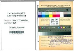 Entnazifizierung Wilhelm Mueffke, geb. 06.05.1907 (Postbeamter)