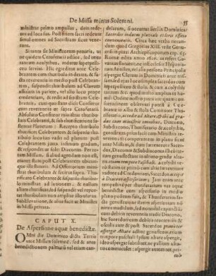 Caput X. De Aspersione aquae benedictae.