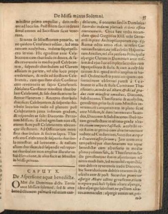 Caput X. De Aspersione aquae benedictae.
