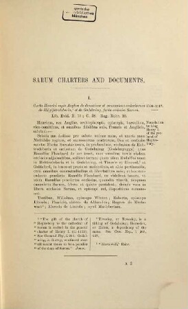 Charters and documents illustrating the history of the cathedral, city, and diocese of Salisbury in the twelfth and thirteenth centuries