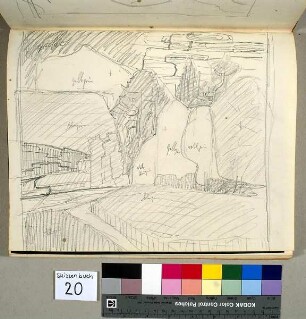 Sommerlandschaft mit Waldrand und Feldern