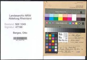 Entnazifizierung Otto Berges , geb. 11.04.1894 (Werkmeister)