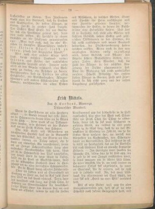 Erich Nickels. Von H. Karstens, Moorrege. Dithmarscher Mundart.