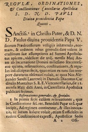 Regulae, ordinationes et constitutiones Cancellariae Apostolicae