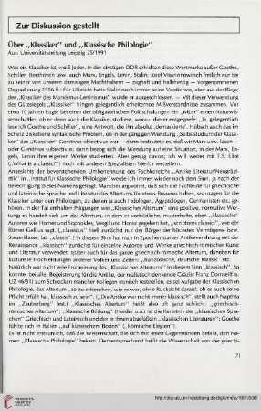 Zur Diskussion gestellt