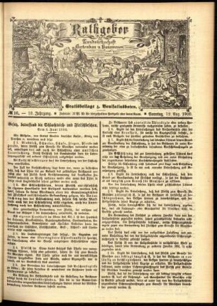 Ausgabe vom Sonntag, den 12. August 1900.