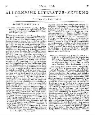 Taschenbuch für die Gesundheit. Auf das Jahr 1801. Hrsg. v. F. Hildebrandt. Erlangen: Walther [1800]