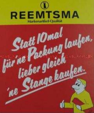 Werbeschild für "Reemtsma"-Zigaretten