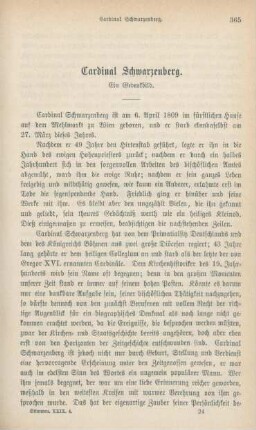 365-383 Cardinal Schwarzenberg : ein Gedenkbild