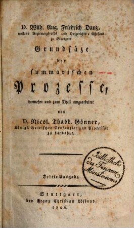 Grundsäze der summarischen Prozesse