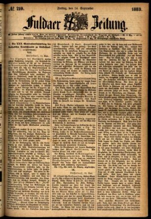 Ausgabe vom Freitag, den 14. September 1883.