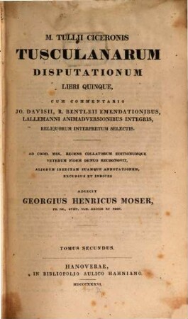 M. Tullii Ciceronis Tusculanarum disputationum libri quinque, 2