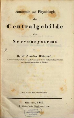Anatomie und Physiologie der Centralgebilde des Nervensystems
