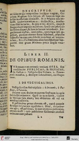 Liber II.: De opibus romanis