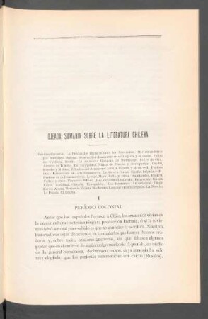 I - Período colonial