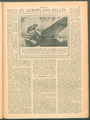 ¡El aeroplano falló!...