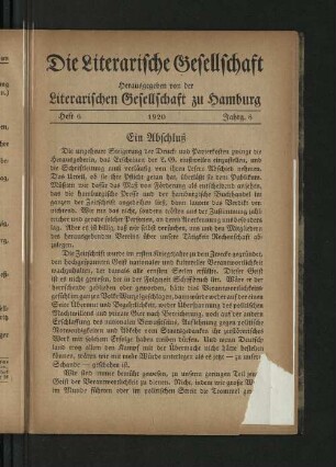 Heft 6 1920 Jahrg. 6