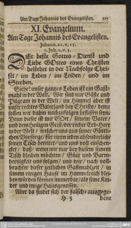 XI. Evangelium. Am Tage Johannis des Evangelisten