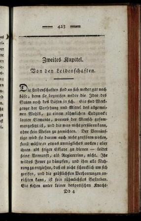 Zweites Kapitel. Von den Leidenschaften