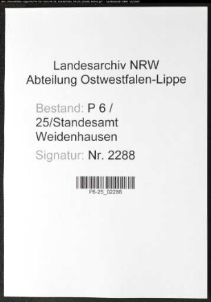 Sterberegister Standesamt Weidenhausen