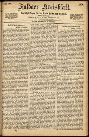 Ausgabe vom Mittwoch, den 08. November 1876.