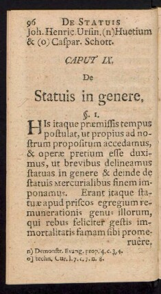 Caput IX. De Statuis in genere.