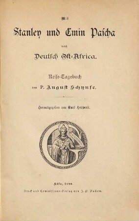 Mit Stanley und Emin Pascha durch Deutsch-Ost-Afrika : Reisetagebuch