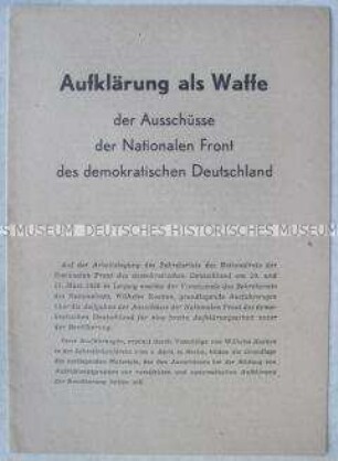 Anleitung für Propagandisten der Nationalen Front