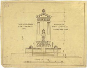 Pfann, Paul; Aschaffenburg; Ludwigsbrunnen - Aufriss
