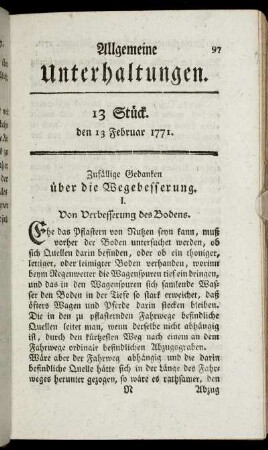 13 Stück. den 13 Februar 1771.