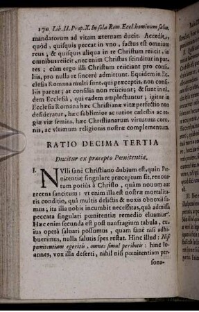 Ratio Decima Tertia. Ducitur ex praecepto Poenitentiae