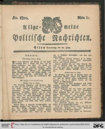 Nro. 51 - Nro. 53 (Donnerstag den 26. Juny - Donnerstag den 3. July)