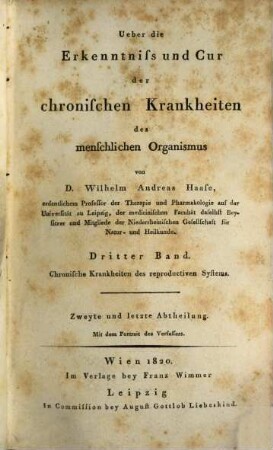 Über die Erkenntniß und Cur der chronischen Krankheiten des menschlichen Organismus. 3,2, Chronische Krankheiten des reproductiven Systems