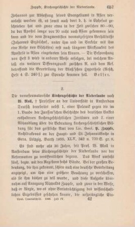 657-660 [Rezension] Moll, Willem, Die vorreformatorische Kirchengeschichte der Niederlande