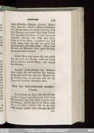 Von der Unfruchtbarkeit mancher Bäume.