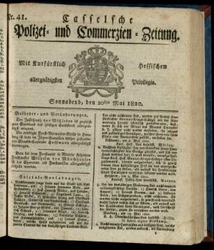 Nr. 41, Sonnabend, den 20sten Mai 1820