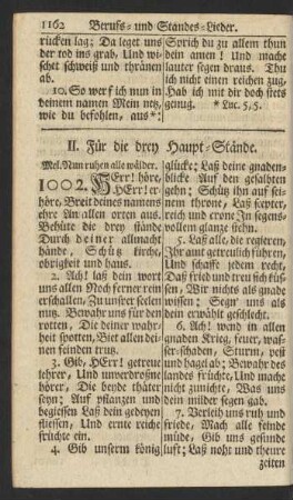 II. Für die drey Haupt-Stände.