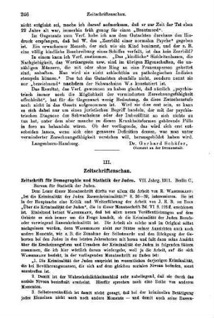 246-248, III. Zeitschriftenschau