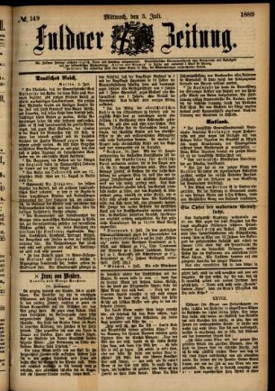 Ausgabe vom Mittwoch, den 03. Juli 1889.