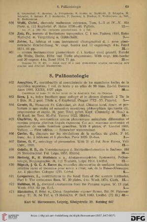 8. Paläontologie (Nr. 862 - 879)