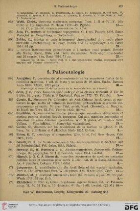 8. Paläontologie (Nr. 862 - 879)
