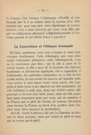 Le couverture et l'Attaque brusquée