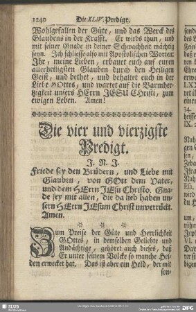 Die vier und vierzigste Predigt